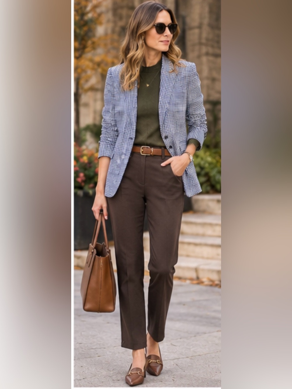 Ann Taylor Loft gingham checked blazer 4